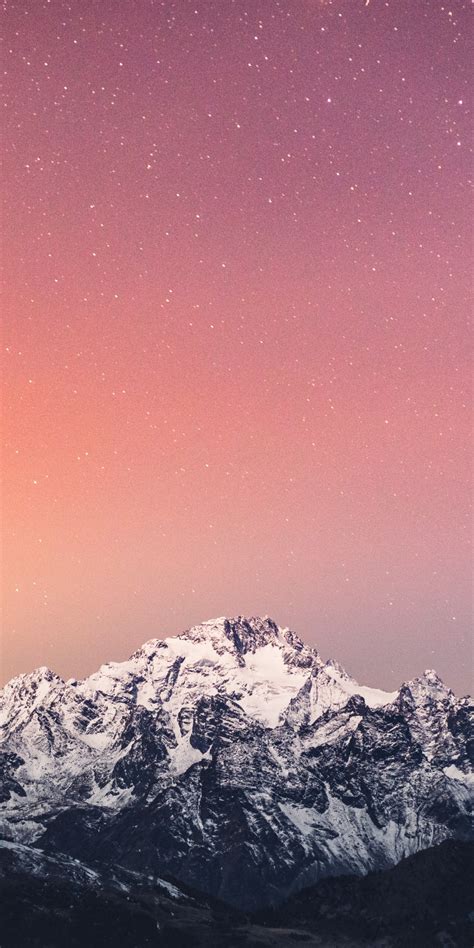 Alps Mountains 4k Wallpaper Mountain Range Italy Pink Sky Starry