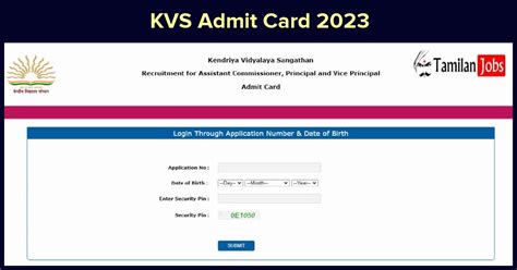 Kvs Admit Card 2023 Out Download Tgt Pgt Prt Non Teaching Hall Ticket