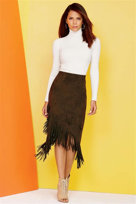 Faux Suede Fringe Skirt Unique And Bold Womens Clothing From Metrostyle 4999 Suede Fringe