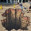 My friend and I painted a giant hole in the ground Illusion this week ...