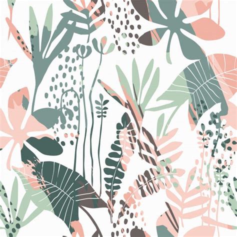 Premium Vector Abstract Floral Seamless Pattern With Trendy Textures