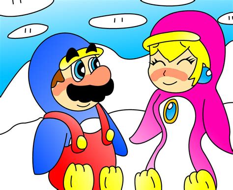 MarioxPeach Penguin Love Mario And Peach Fan Art Fanpop