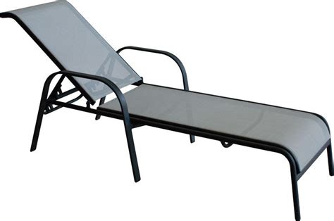 Chaise longue jardin empilable en acier (gris foncé)