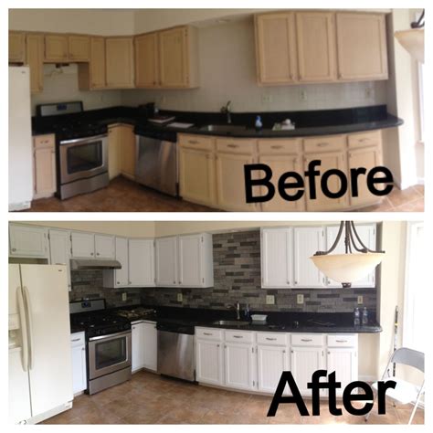 Before And After Of My Kitchen Added The Airstone Backsplash Added