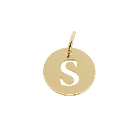 9ct Gold Plated Personalised Cut Out Any Initial Pendant A Z Disc Charm