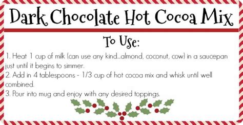 Homemade Dark Chocolate Hot Cocoa Mix Countryside Cravings