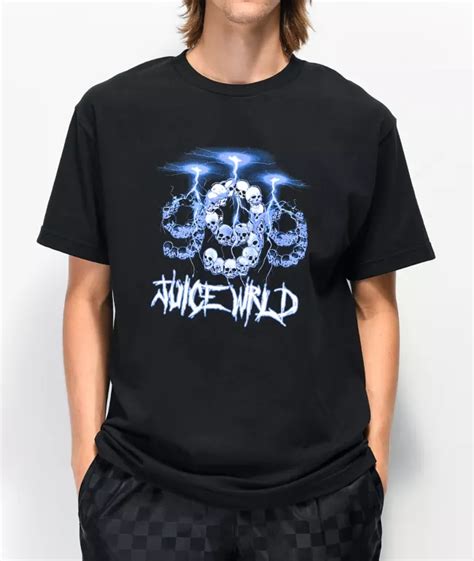 999 Club By Juice Wrld Lightning Black T Shirt Ubicaciondepersonas