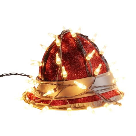 قبعة عيد الميلاد مزينة بالأضواء قبعة الشتاء احتفال Png صورة للتحميل