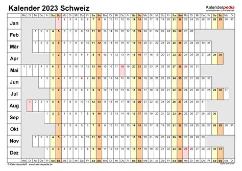 Kalender 2023 Schweiz Zum Ausdrucken Als Pdf