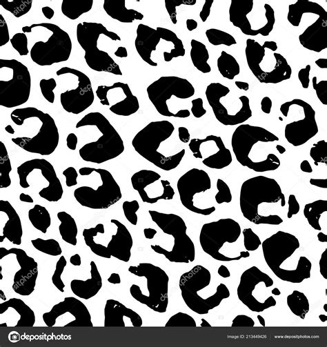Seamless Black And White Leopard Pattern Animal Skin Grunge Texture