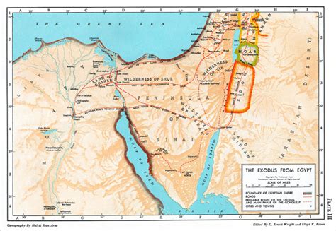 Map Of The Projected Routes Of The Exodus In The 1952 Edition Of The