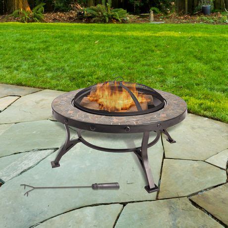 The best selection of stone fire pit kits anywhere. Pleasant Hearth OFW909RC Charlotte Slate Fire Pit ...