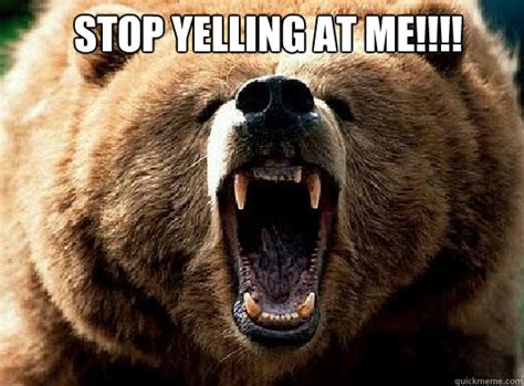 Stop Yelling At Me Screaming Bear Quickmeme
