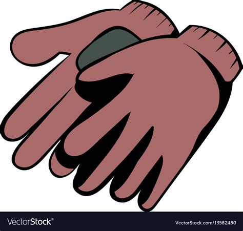 Garden Gloves Icon Cartoon Royalty Free Vector Image