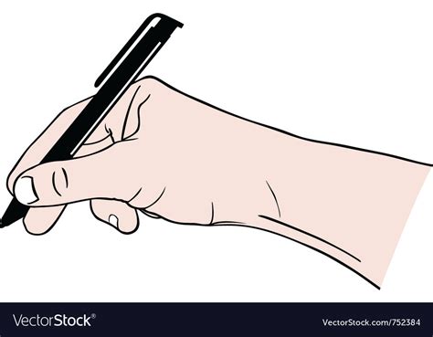Hand Holding Pen Royalty Free Vector Image Vectorstock