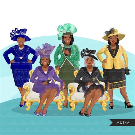 Fashion Clipart Church Ladies Curvy Black Woman Graphics Religious