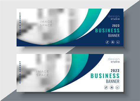 Abstract Wavy Two Business Web Banners Design Download Free Vector