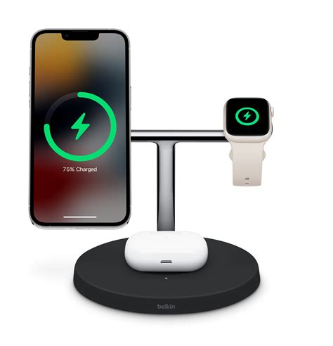 Belkin Boost↑charge Pro 3 In 1 Wireless Charging Stand With Magsafe Black Apple Au