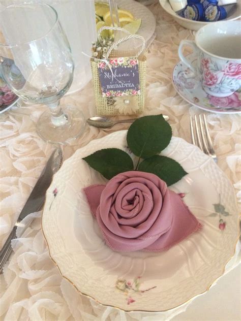 Rose Napkin Fold For Bridal Tea Party Tea Cup Party Tea Party Table
