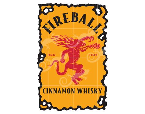 Fireball Whiskey Label Svg Cut File