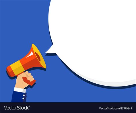 Hand Holding Megaphone With Bubble Speech Vector Image