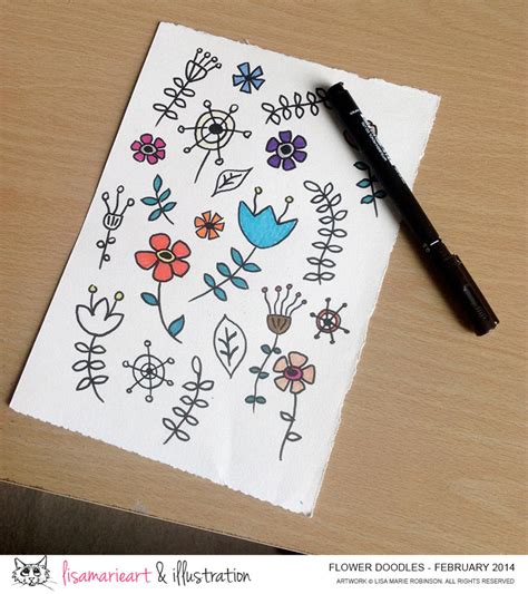Whimsical Flower Doodles Lisa Marie Art And Illustration