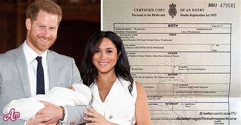 Archie’s Birth Certificate Reveals Duchess Meghan Delivered Him In A London Hospital