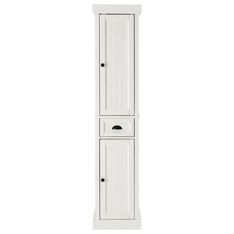 Crosley Furniture Seaside Tall Linen Cabinet In Distressed White