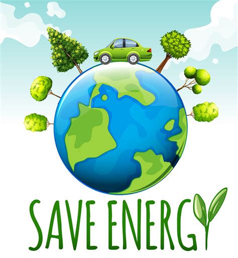 Sparen Sie Energie Mit Auto Und Bäumen 455816 Vektor Kunst Bei Vecteezy