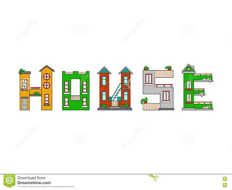 Illustration House Letter Alphabet Stock Illustration Illustration Of