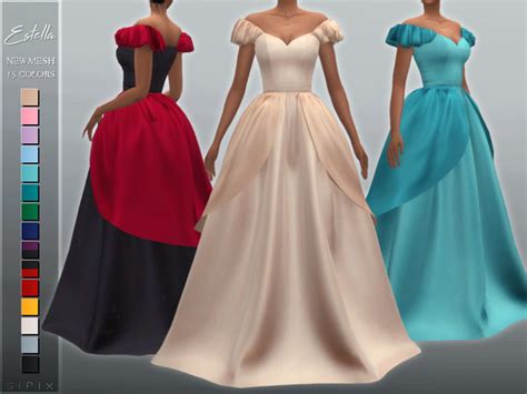 Sifixs Estella Gown Sims 4 Wedding Dress Sims 4 Dresses Sims 4
