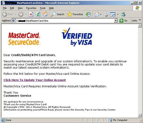 New Visamastercard Scam