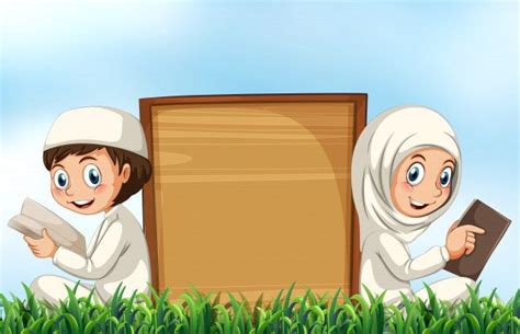 Free Vector Muslim Couple Reading Bible On The Grass Vector Free