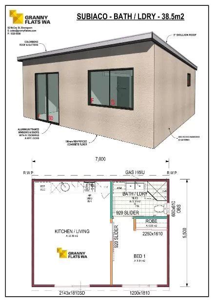 One Bedroom Granny Flat Designs Floor Plans Gfwa