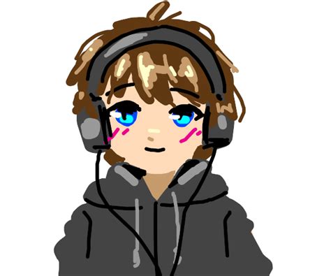 Shy Anime Boy W Headphones W A Smol Smile Drawception