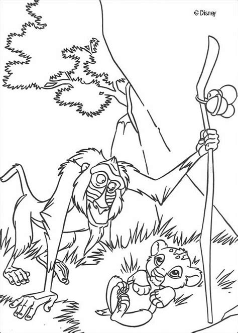 The lion king is about simba a newborn cub of king. Rafiki and simba coloring pages - Hellokids.com