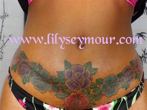 stomach tattoos  cover stretch marks