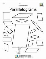 Parallelogram Parallelograms Shapes Printable Coloring Shape Trapezoids Math Clip Grade 2d sketch template