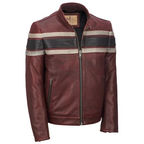 Lyst Wilsons Leather Vintage Retro Striped Leather Jacket In Red For