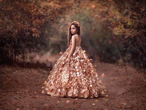 Jessica Drossin Autumn Dress Girl Copil Toamna Child Leaf Hd