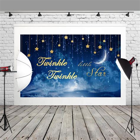 Huayi Cartoon Backdrop Happy Birthday Party Shining Moon Twinkle Star