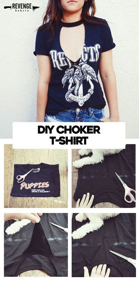 Diy Cutout Choker T Shirt Customizar Roupas Faça Você Mesmo Moda