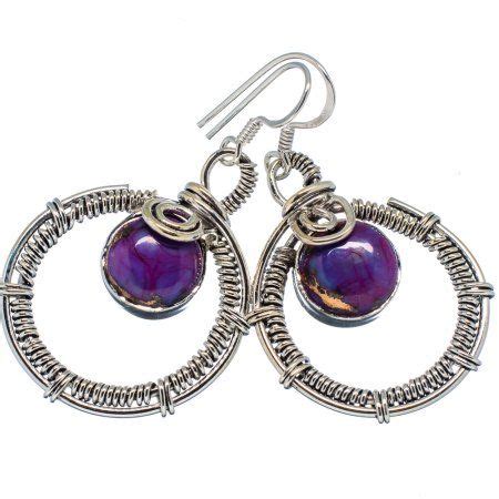 Ana Silver Co Purple Copper Composite Turquoise Earrings