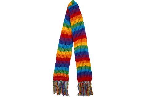 Hand Knit Pure Wool Rainbow Scarf Fleece Lined Unisex Winters Etsy