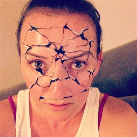 Awesome Broken Porcelain Face Makeup Halloween See More About Face