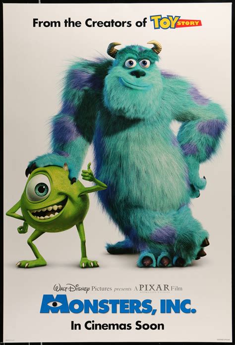 Monsters Inc - 2001 - Original Movie Poster - Art of the Movies