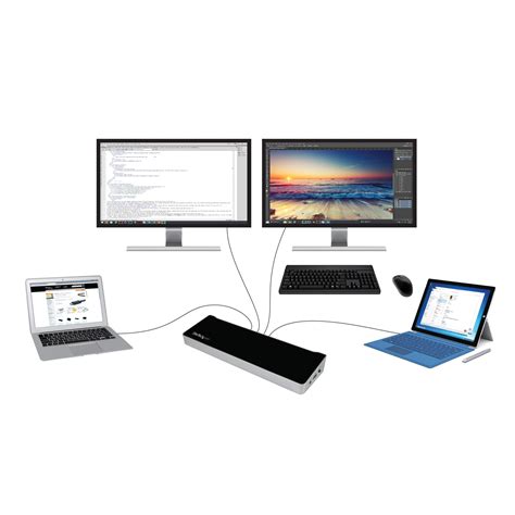 Dual Monitor Kvm Docking Station For Two Laptops 4k