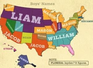 Los nombres más usados por las madres estadounidenses para sus hijos