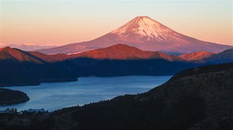 Mount Fuji In The Morning Sun View From Taikanzan Hakone Machi