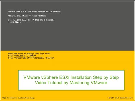Esxi 6 Installation Step By Step Video Mastering Vmware